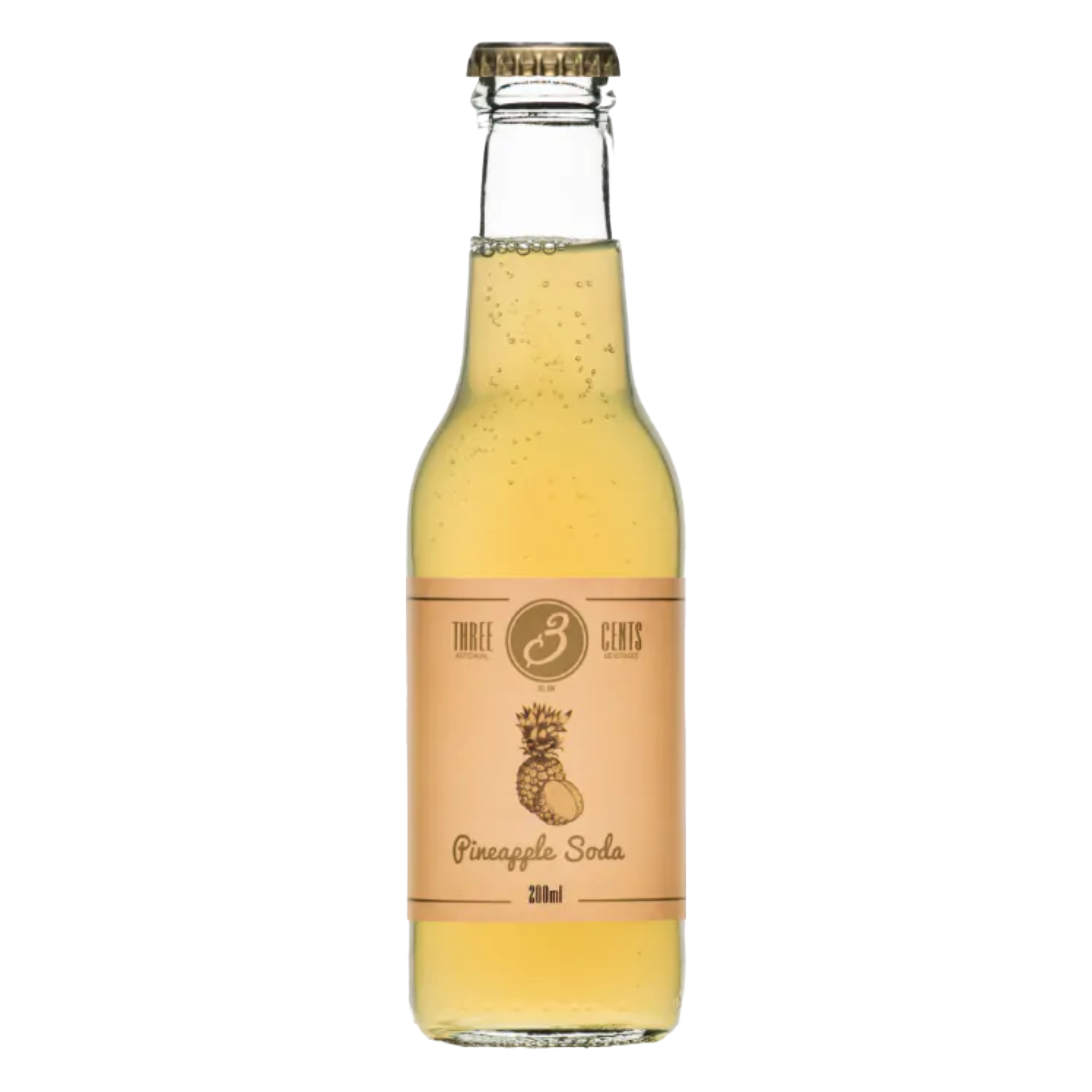 THREE CENTS Artisanal 'Pineapple Soda' Bottle (20cl) (BBE 09/24) Image